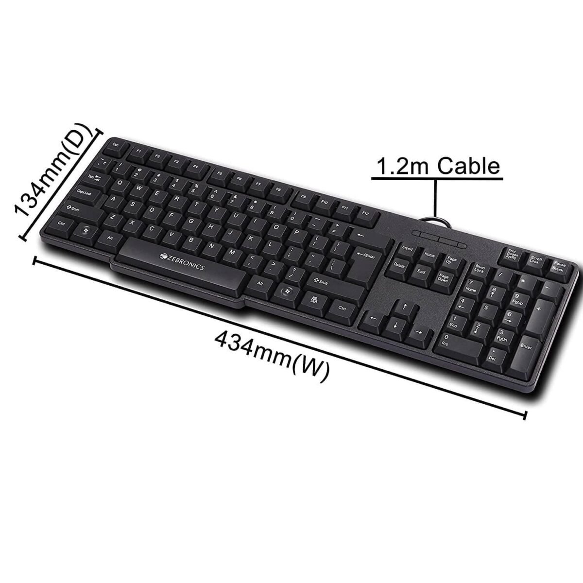 ZEBRONICS Zeb-K35 USB Wired Keyboard with Rupee Key, Spill-Proof and Slim Design - Black - Image 2