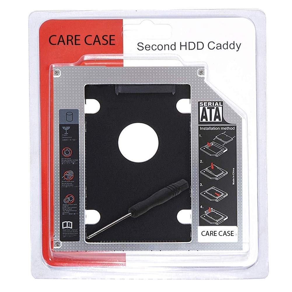 61xos0lOayL._SL1001_.jpg CARECASE® Universal 9.5mm SATA to SATA 2nd SSD HDD Hard Drive Caddy Adapter Tray Enclosure - Image 1