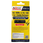 AdNet NVMe Enclosure PCIe M.2 2280 SSD Box, Type-C USB 3.1 Gen 2, 10Gbps Hard Disk Case with USB-C Cable – Black - Image 7