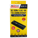 AdNet NVMe Enclosure PCIe M.2 2280 SSD Box, Type-C USB 3.1 Gen 2, 10Gbps Hard Disk Case with USB-C Cable – Black - Image 6