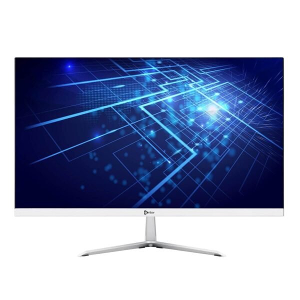 Enter A012 21.5" HD LED Monitor, 75Hz, 1080p, HDMI & VGA, Wall Mountable (White-Silver)
