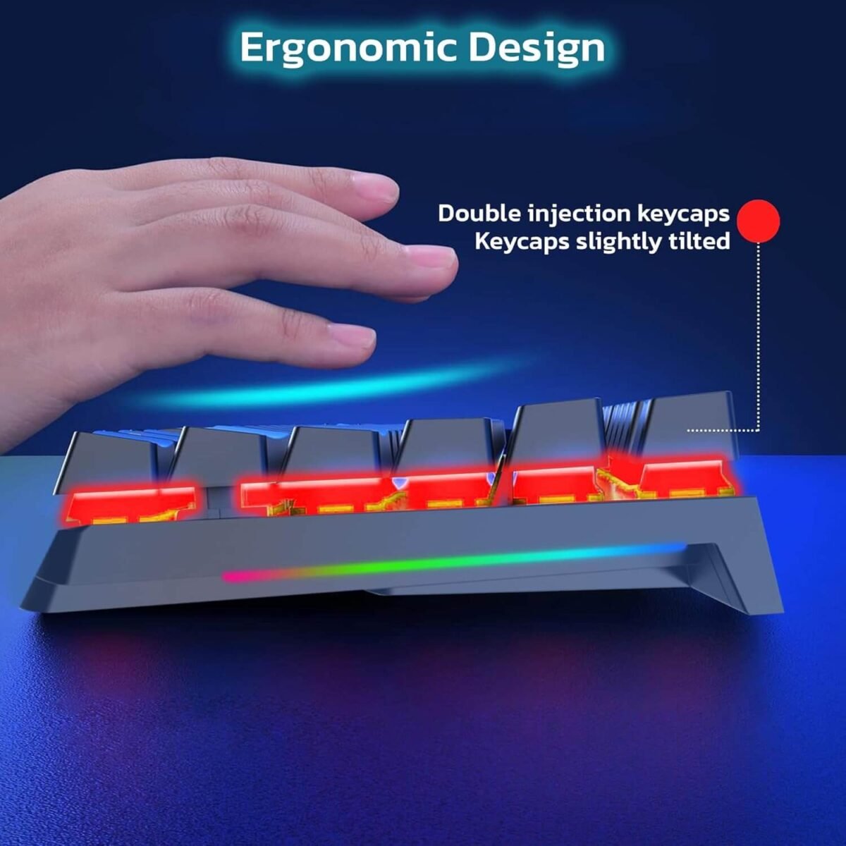 Ant Esports MK1850 Mechanical Gaming Keyboard - Red Switch, RGB Backlit, Hot-Swap - Image 3