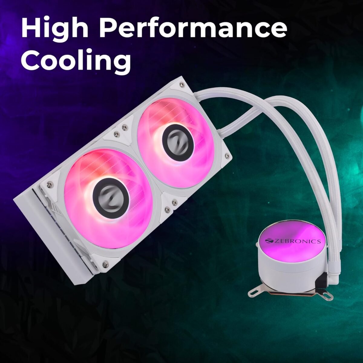 Zebronics AIO240AW 240mm AIO Liquid Cooler - ARGB Sync, LGA1700/AM5 Support, White - Image 8