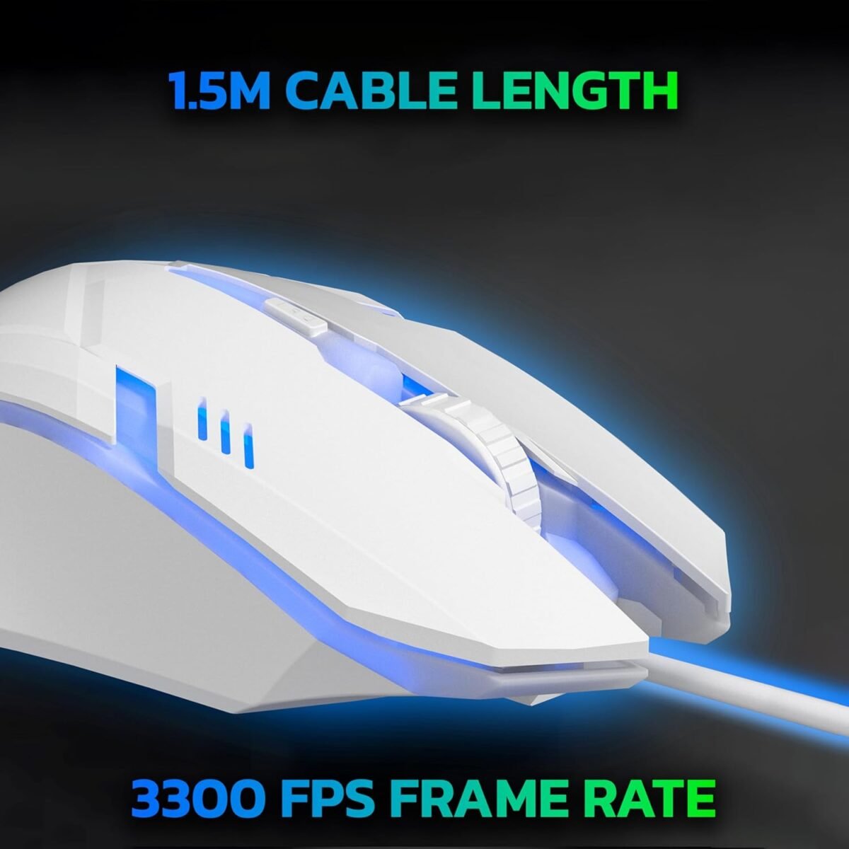 Ant GM46 Wired Optical Gaming Mouse White – 2400 DPI RGB USB Gaming Mouse for PC & Laptop - Image 7