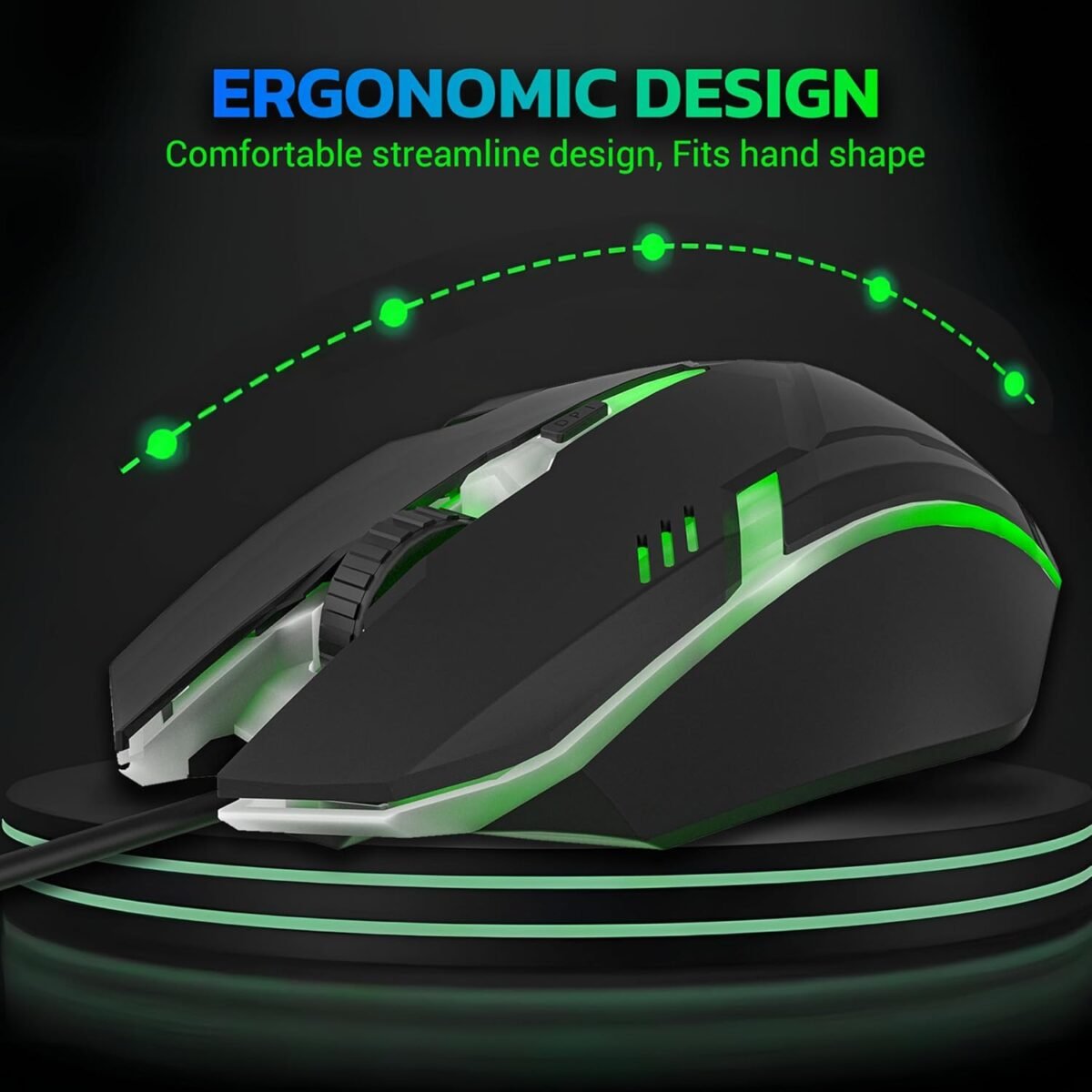 Ant GM46 Wired Optical Gaming Mouse Black – 2400 DPI RGB USB Gaming Mouse for PC & Laptop - Image 7