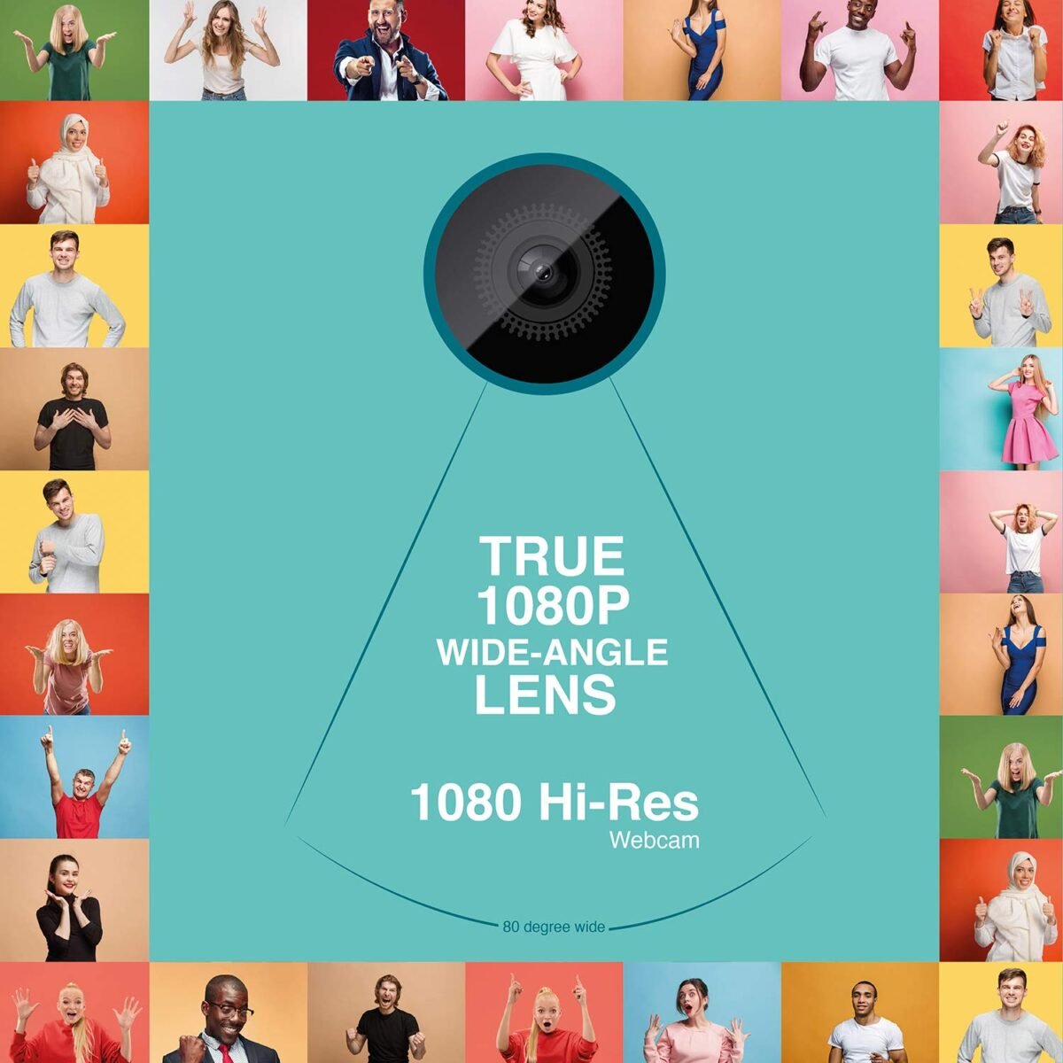 FINGERS 1080 Hi-Res Webcam with Built-in Mic for PC Desktops and Laptops - Image 7