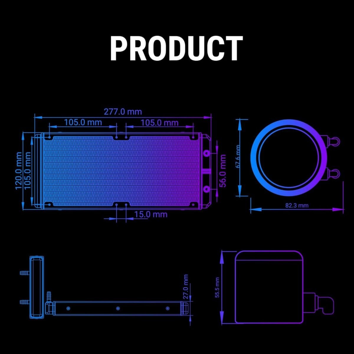 Ant Esports ICE Chroma 240 ARGB Liquid Cooler with CPU Temperature Display, 240mm AIO, Intel & AMD Socket Support - Image 10