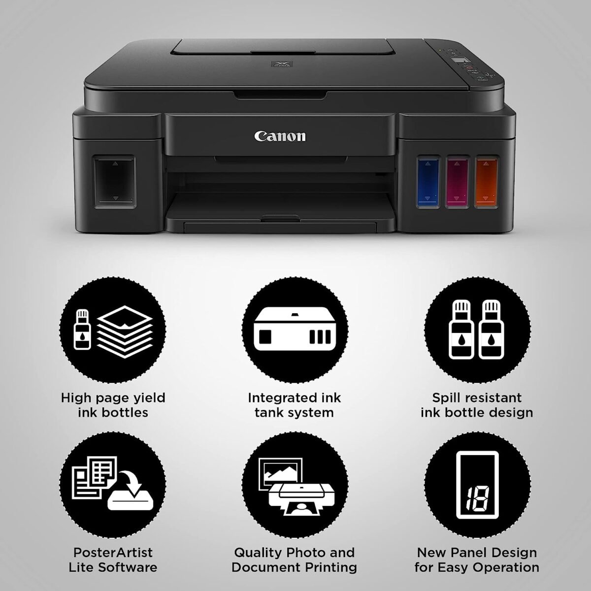 Canon PIXMA G2010 All-in-One Ink Tank Colour Printer - Home/Office, Black - Image 5