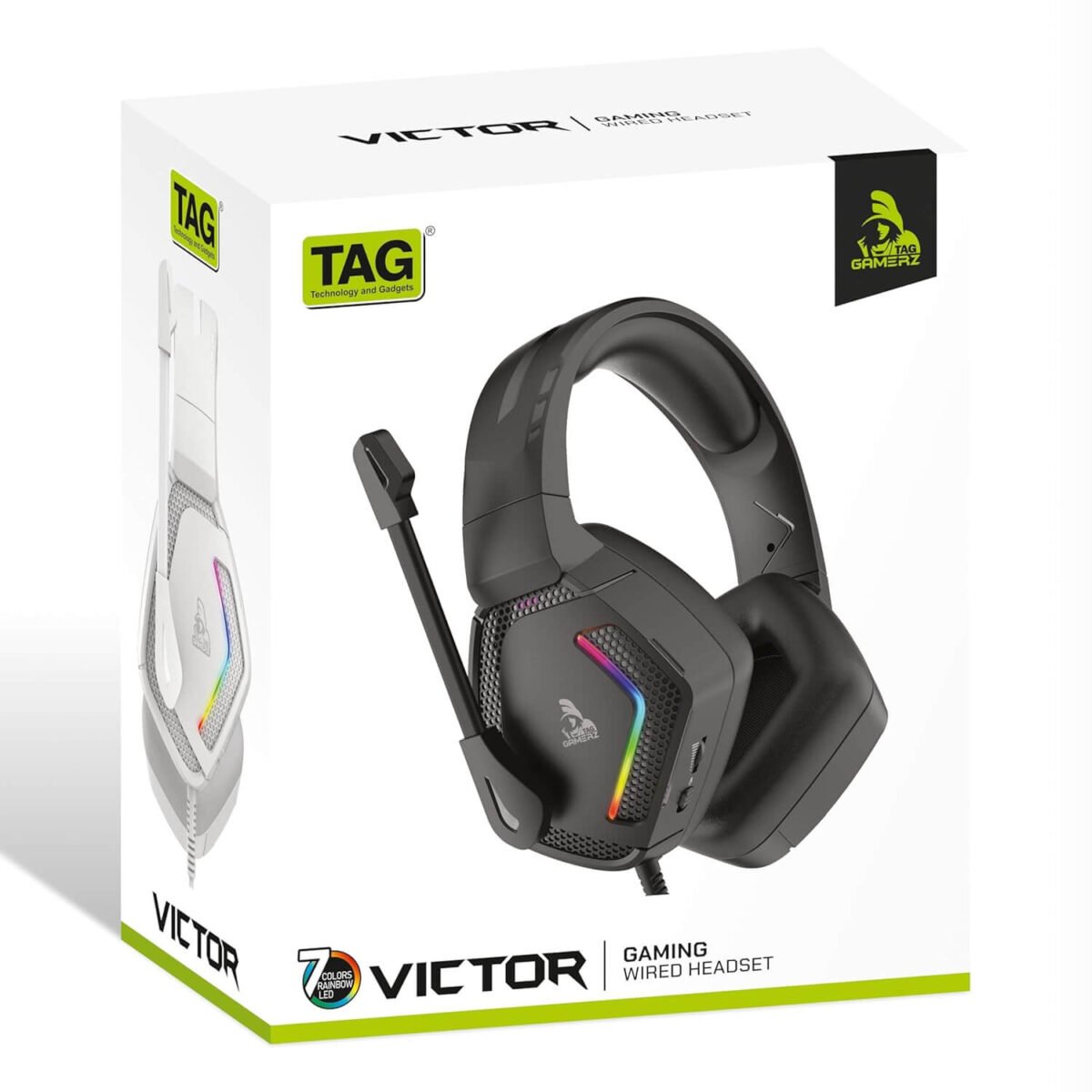 TAG Gamerz Victor RGB Gaming Headphone with 50mm Driver and Adjustable Mic - Image 7