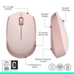 Logitech M171 Wireless Mouse – 2.4GHz USB Mini Receiver, 12-Month Battery, Optical Tracking, Pink - Image 9