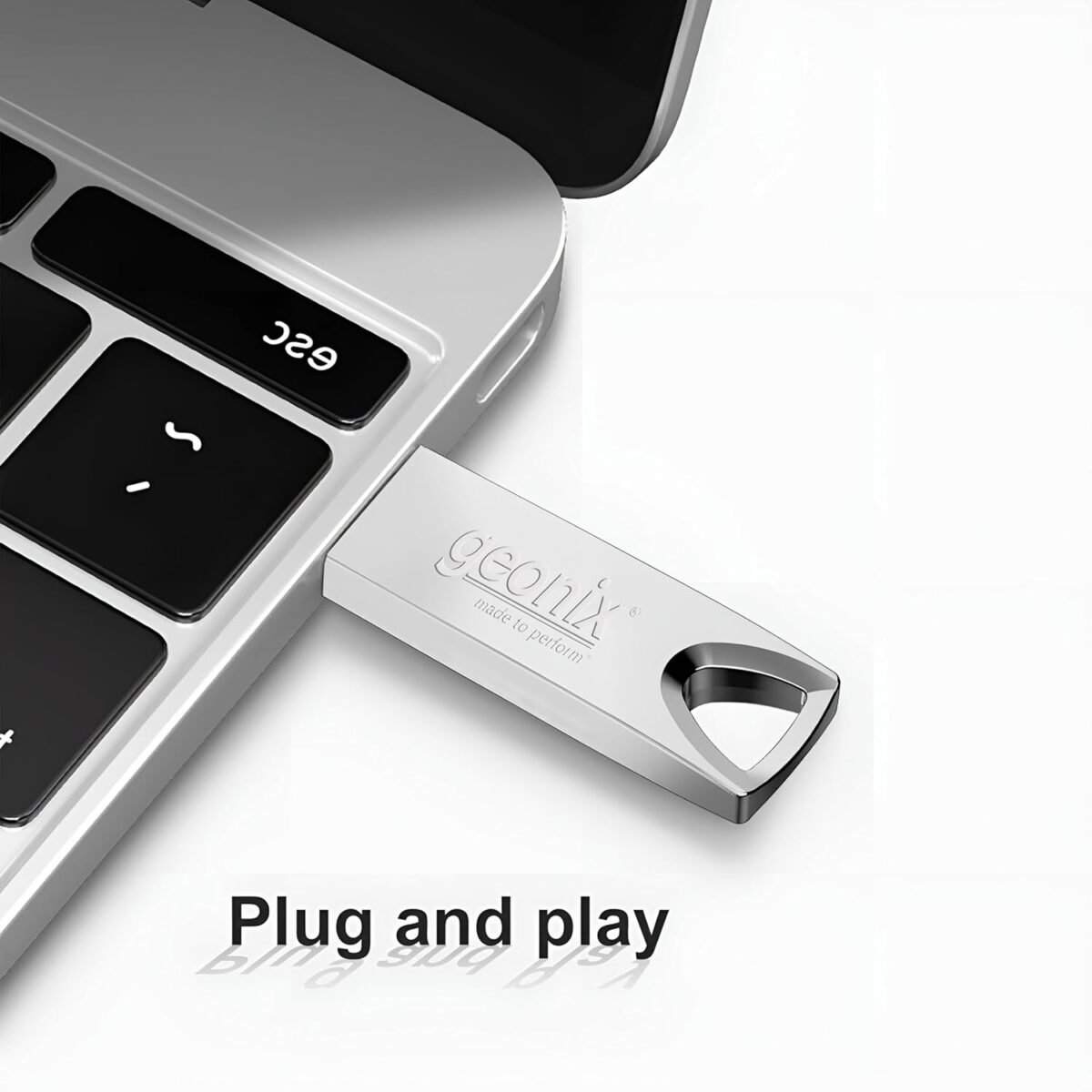 Geonix 16GB USB 2.0 Pendrive, Keyring Design, Silver, 5-Year Warranty - Image 2