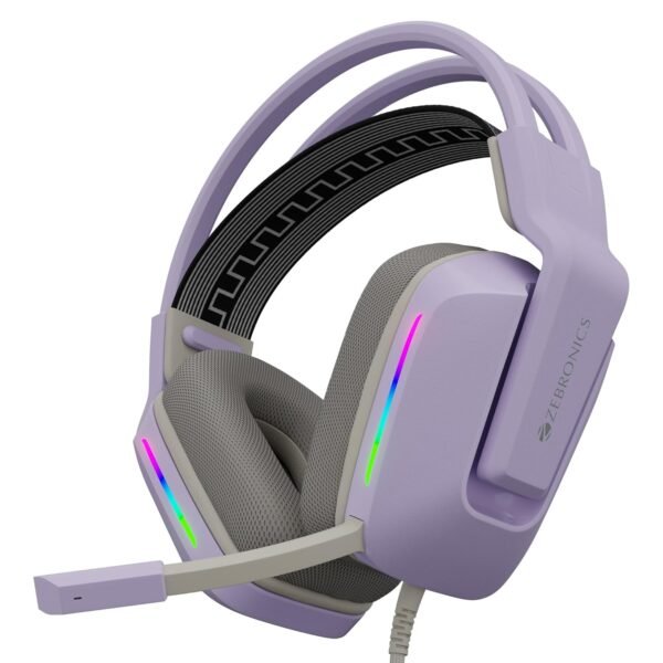 ZEBRONICS Havoc Gaming Headphone - Dolby Atmos, 50mm Drivers (Purple)