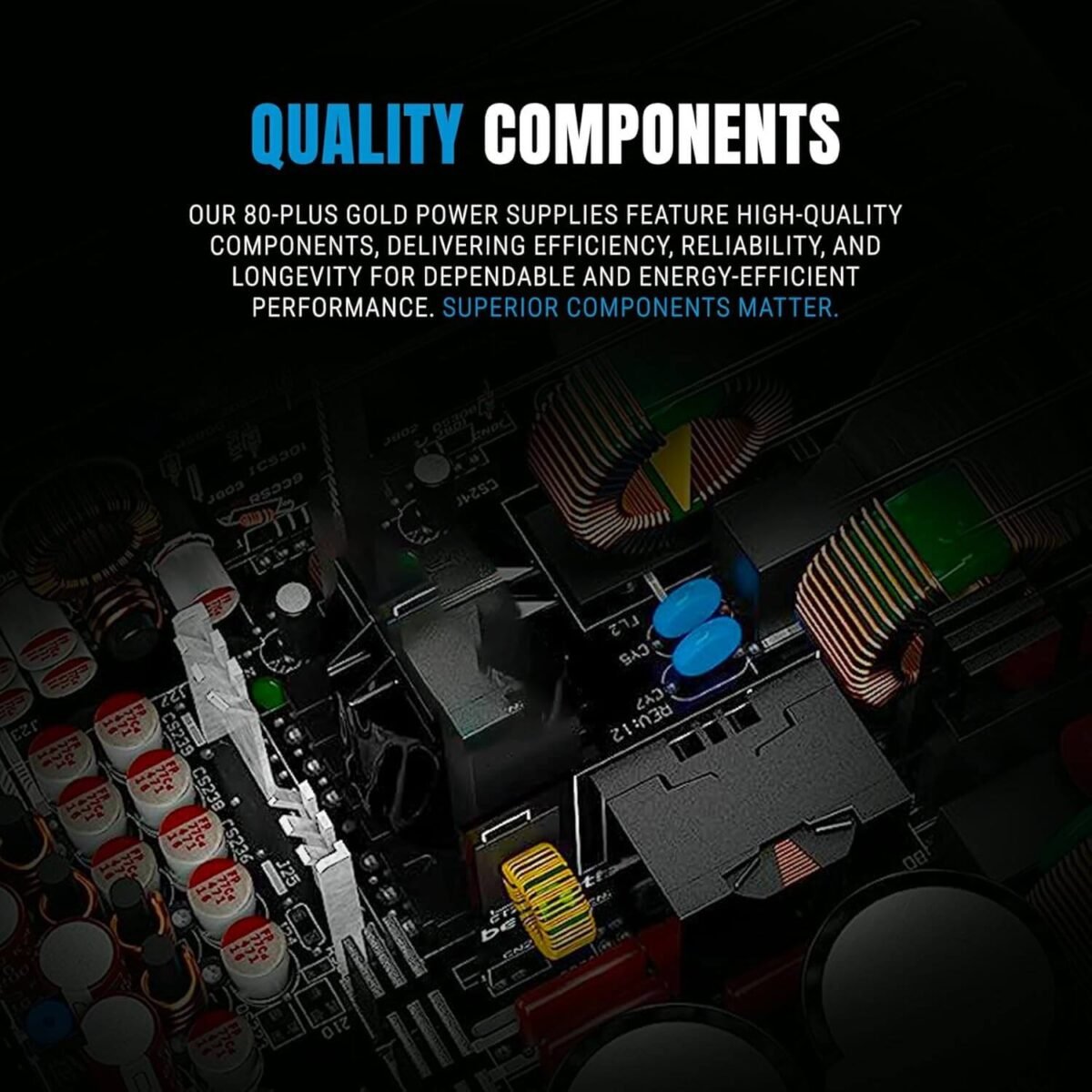 Ant Esports FG850 80 Plus Gold Gaming Power Supply, 850W PSU, Silent 120mm Fan, 8-Pin (4+4) CPU Connector, 3-Year Warranty - Image 2