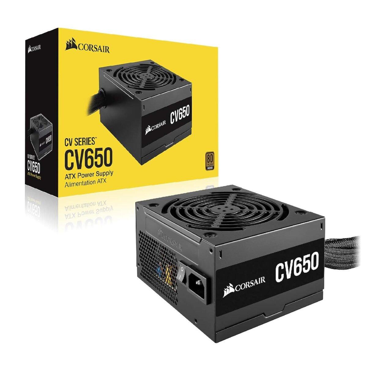 Corsair CV650 650W 80 Plus Bronze Non-Modular Power Supply - Black - Image 2