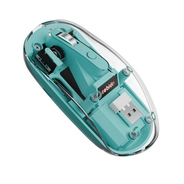 Zebion Bold Transparent Bluetooth Wireless Mouse Dual Mode RGB Blue