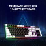 Ant Esports MK1400 Pro Backlit Wired Gaming Keyboard, Mixed Color Lighting, White & Black Double Injection Keycaps – Black - Image 6