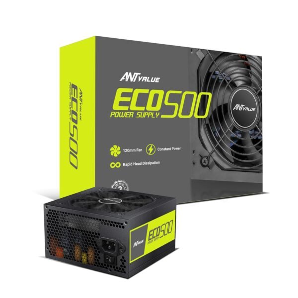 Ant Value ECO500 500W Non‑Modular Gaming Power Supply (PSU) (SMPS)