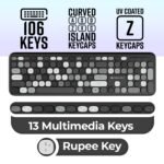 ZEBRONICS Companion 302 Wireless Keyboard & Mouse Combo - UV Printed Keys, Multimedia Keys (Black + Grey) - Image 4