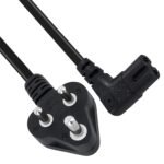 Monitor/Printer Power Cable 2-Pin 1.5M 90 Degree Power Cord for Laptop Adapter/Camera/Printer/Charger (Black)