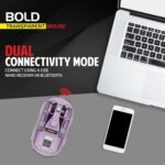 Zebion Bold Transparent Bluetooth Wireless Mouse Dual Mode RGB Lilac - Image 3