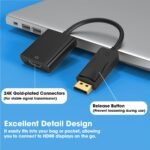 Display Port to HDMI Adapter, 1080p DP to HDMI Cable Male to Female - Image 6