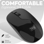 TAG WM600 Wireless Mouse 1200 DPI 2.4GHz USB Nano Receiver (Black) - Image 2
