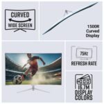 ZEBRONICS AC32FHD 32 Inch Curved LED Monitor FHD 75Hz with HDMI VGA - Image 4