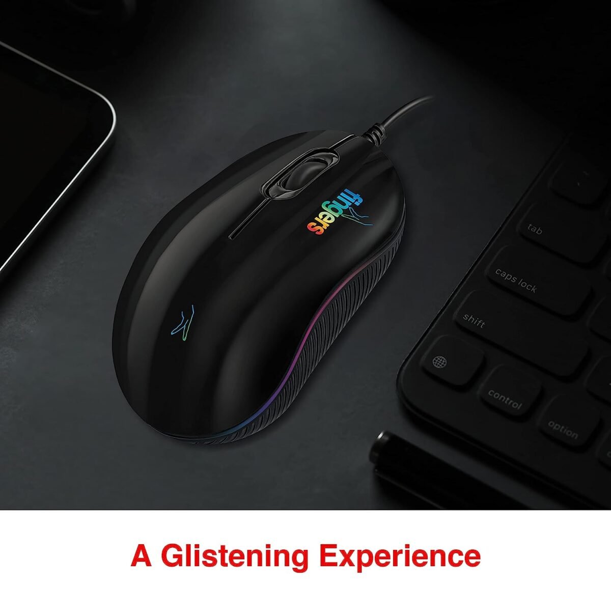 FINGERS RGB-Breathe Wired Mouse - Advance Optical Technology, Breathing RGB LED Lights - Image 3