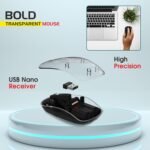 Zebion Bold Transparent Bluetooth Wireless Mouse Dual Mode RGB Black - Image 4