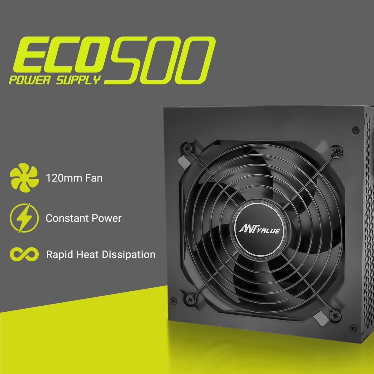 Ant Value ECO500 500W Non‑Modular Gaming Power Supply (PSU) (SMPS) - Image 2