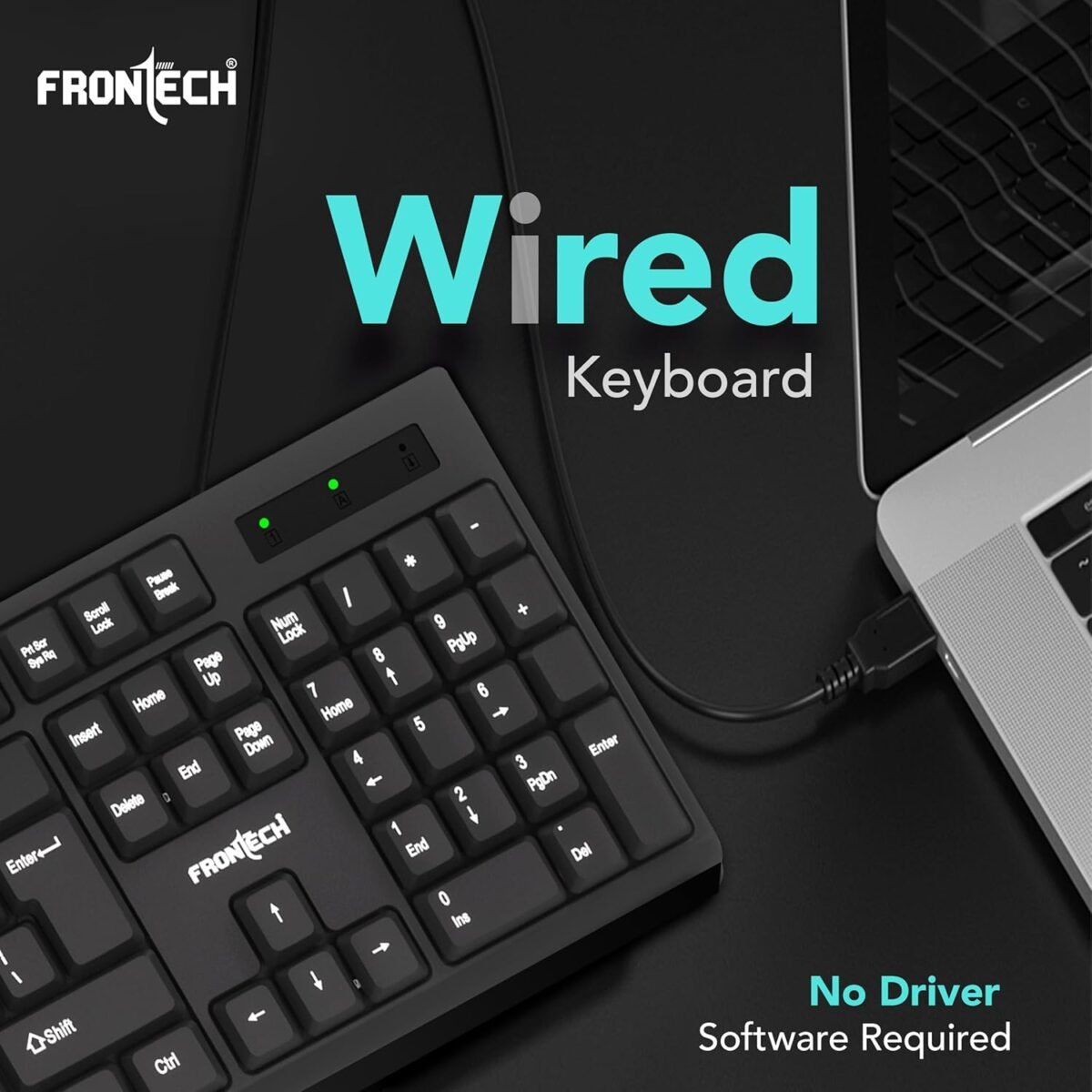 FRONTECH KB-0047 Wired Keyboard 104 Keys USB Slim Design - Image 2