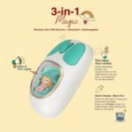FINGERS CuteClicks WB4 Wireless Mouse USB Bluetooth Rechargeable 1200 DPI (White Teal) - Image 5