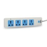 Zebronics PS4301 2500W Power Extension Spike Socket with 4 Universal Sockets, 250V (White)