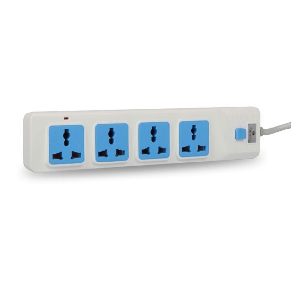 Zebronics PS4301 2500W Power Extension Spike Socket with 4 Universal Sockets, 250V (White)