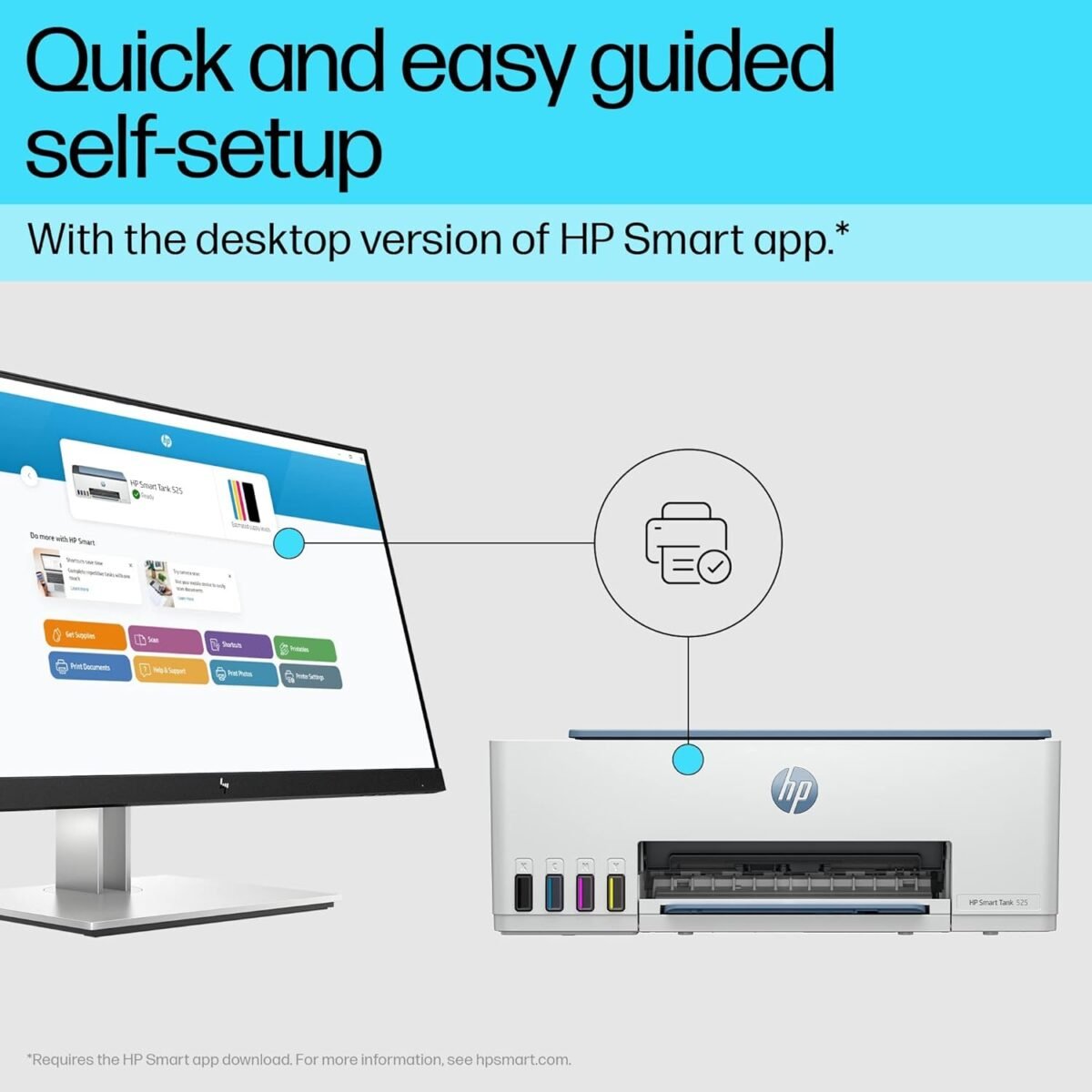 HP Smart Tank 525 All-in-One Color Printer - Print, Scan, Copy, 6000 Pages - Image 5