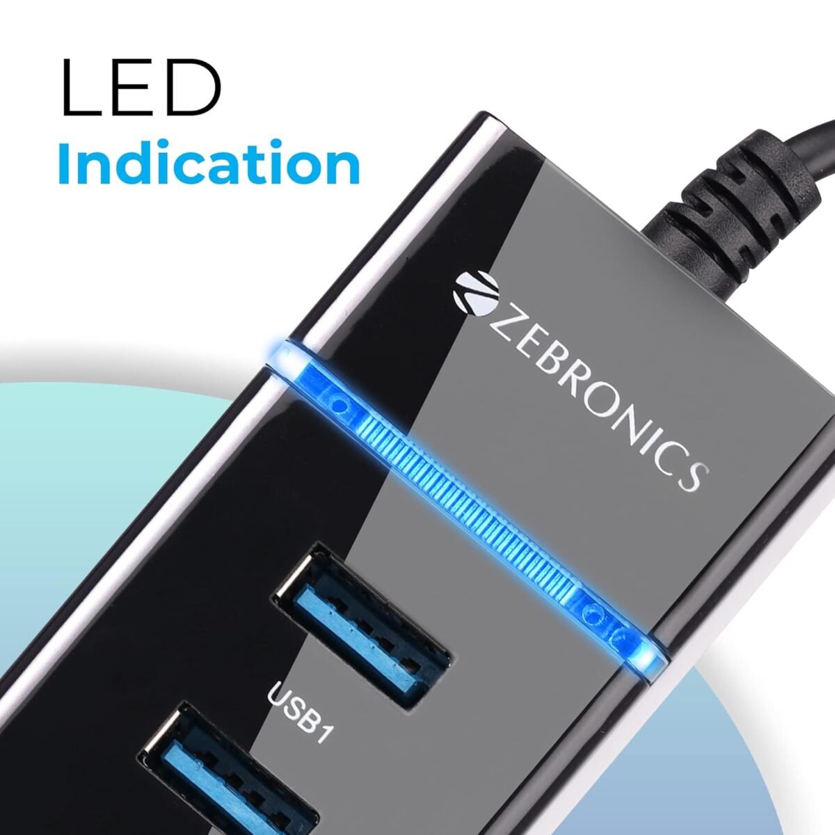 Zebronics 300HB 4 Port USB 3.0 Hub High Speed Data Transfer Plug & Play - Image 3