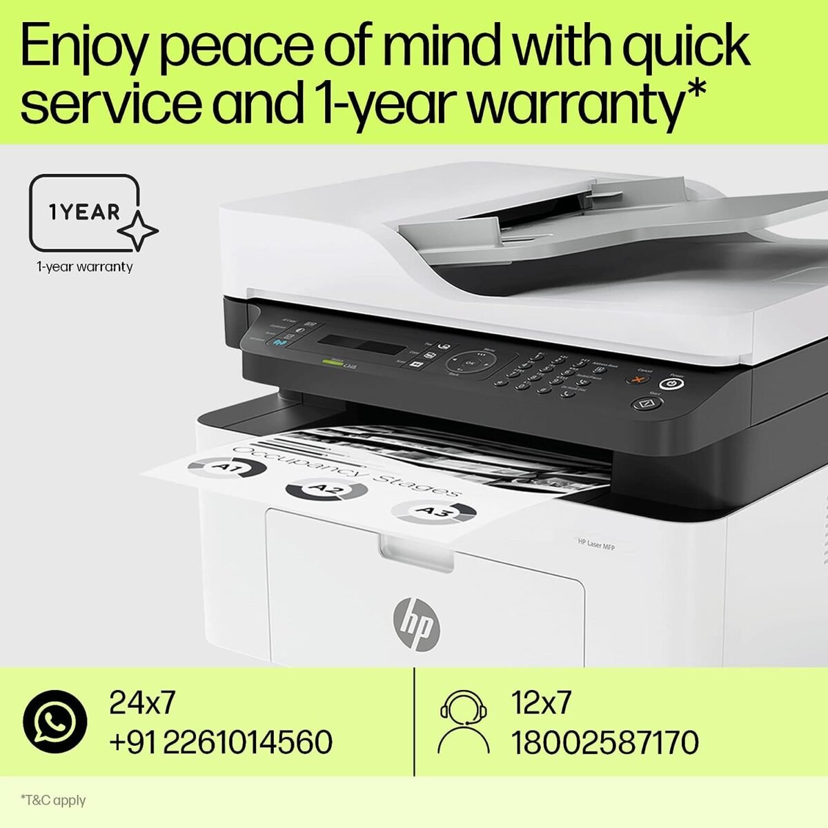 HP LaserJet 1188fnw Monochrome Wi-Fi Printer - Print Copy Scan Fax, ADF - Image 5