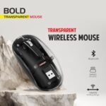 Zebion Bold Transparent Bluetooth Wireless Mouse Dual Mode RGB Black - Image 5