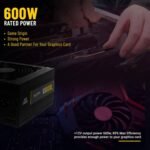 Ant Esports VS600L 600W Gaming Power Supply - Non-Modular, Silent 120mm Fan, PCIe Support - Image 8