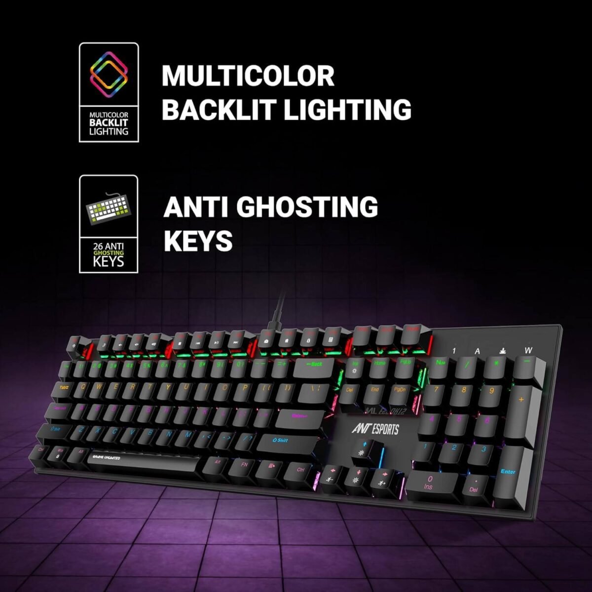 Ant Esports MK3200 V2 RGB Mechanical Gaming Keyboard - 104 Keys, Blue Switches - Image 4