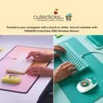 FINGERS CuteClicks WB4 Wireless Mouse USB Bluetooth Rechargeable 1200 DPI (White Teal) - Image 3