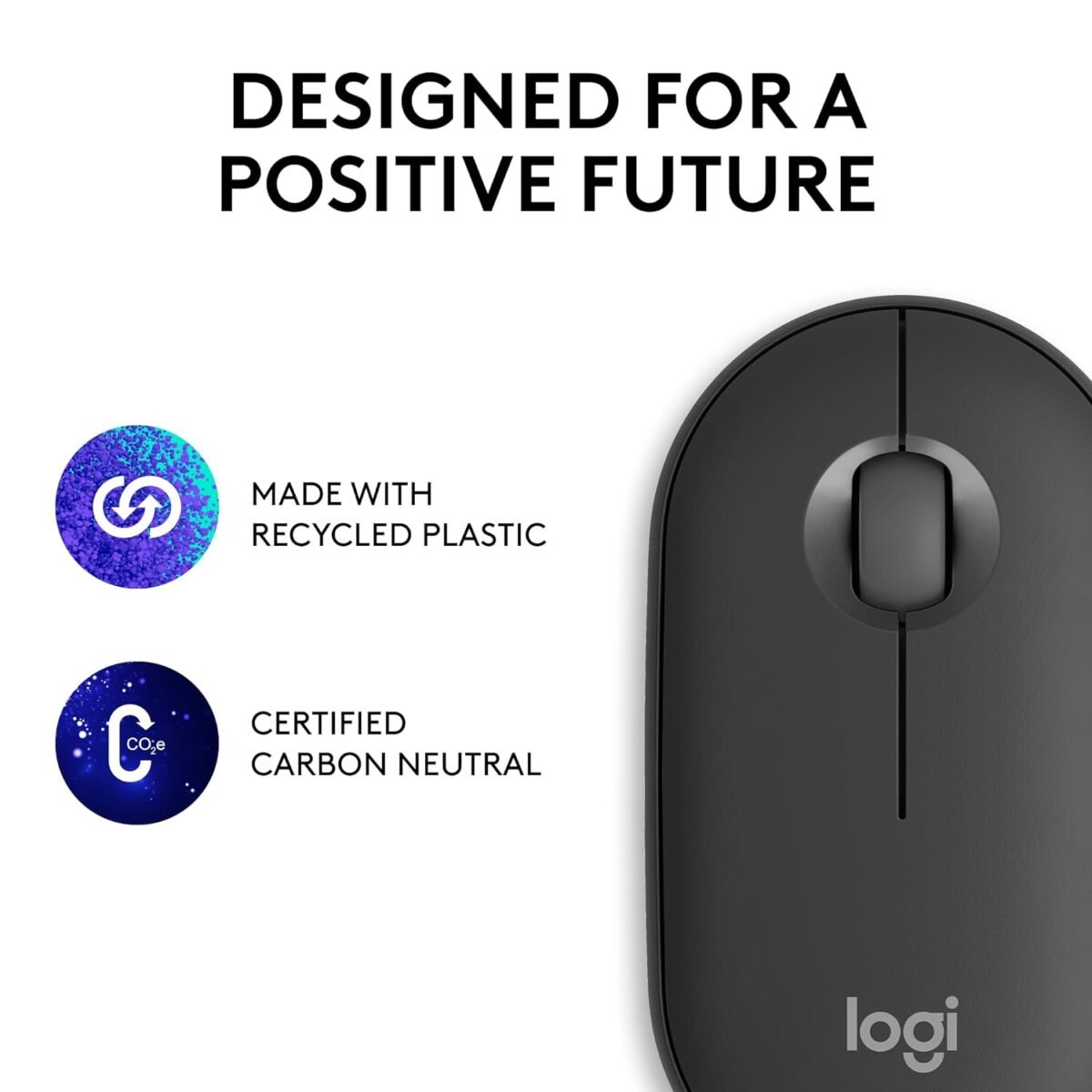 Logitech Pebble Mouse 2 M350s - Slim Bluetooth Wireless Mouse, Tonal Graphite - Image 6
