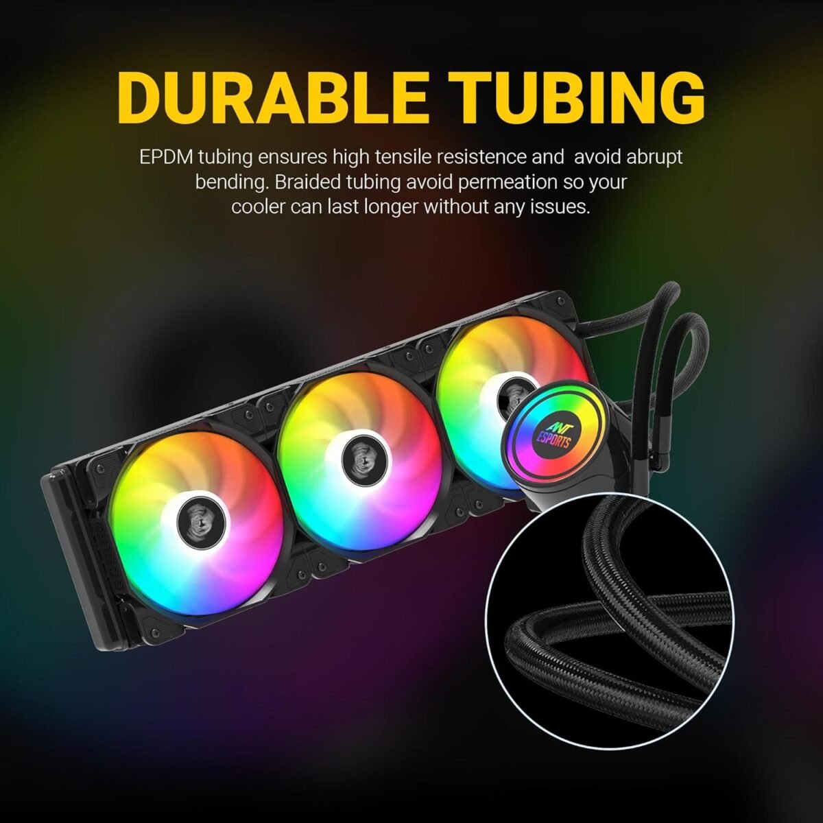 Ant Esports ICE-360 360mm RGB AIO CPU Liquid Cooler - Intel & AMD Support - Image 2