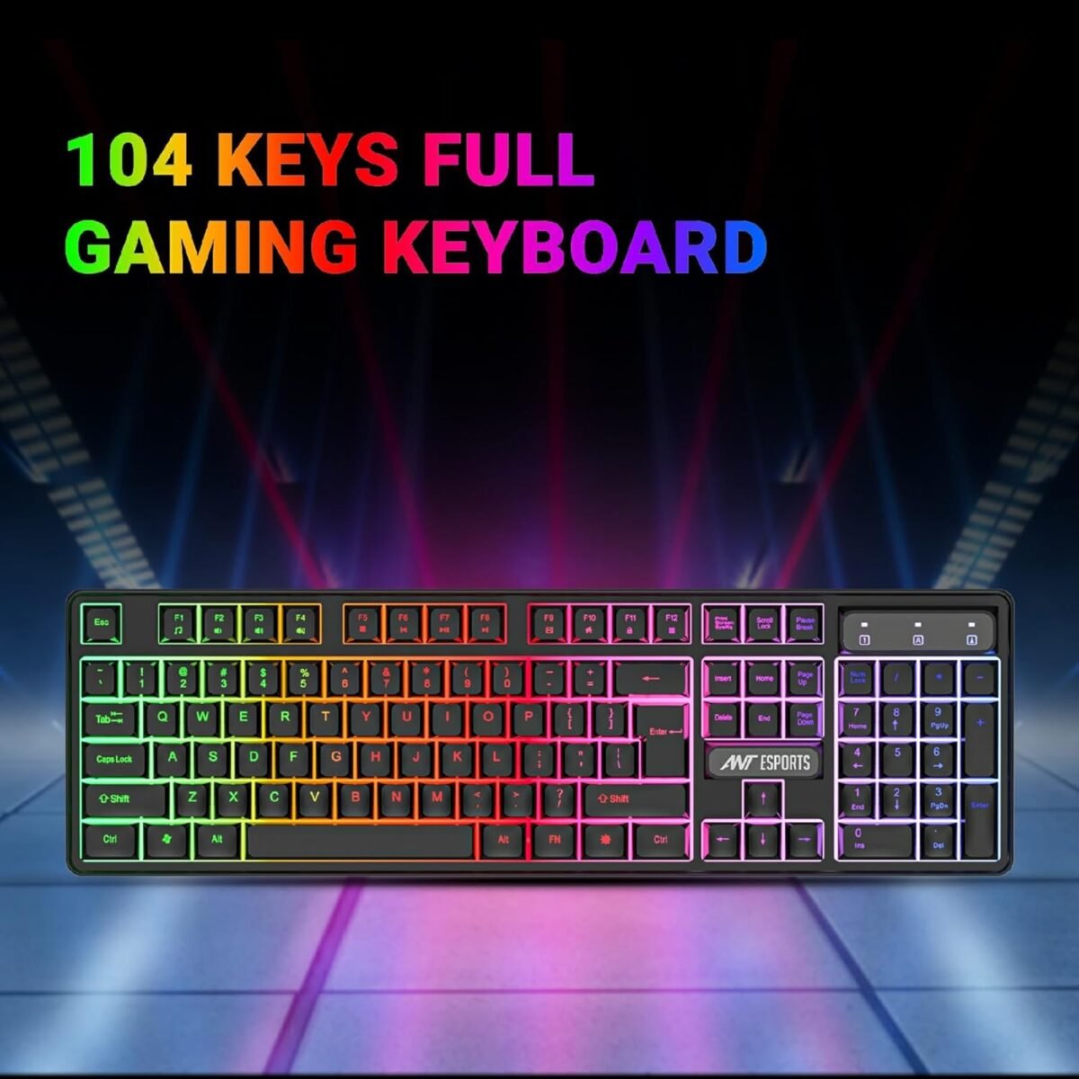 Ant Esports KM1650 Gaming Keyboard & Mouse Combo – Backlit Rainbow LED Keyboard & 3200 DPI Mouse (Black) - Image 5