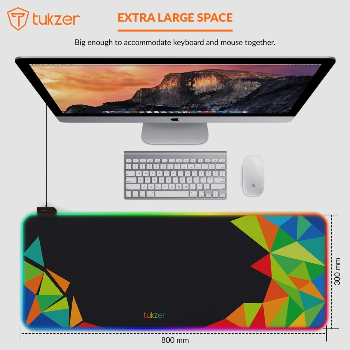 Tukzer RGB Gaming Mouse Pad - Large Extended Soft LED Mouse Pad - Image 3