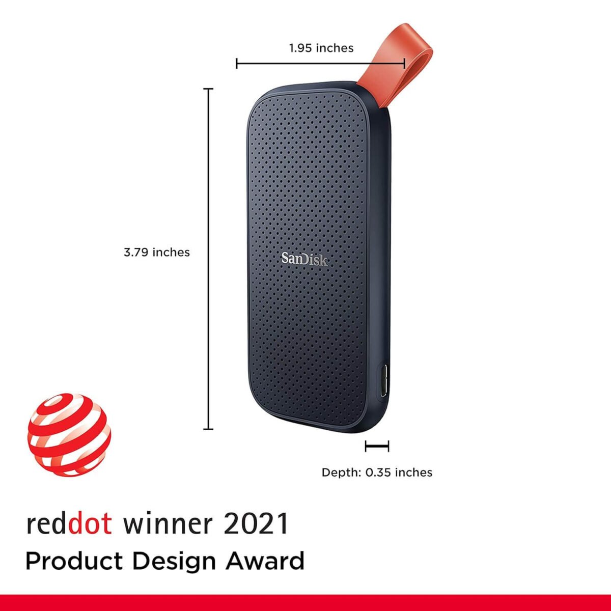 SanDisk 1TB Portable SSD, 800MB/s Read, USB 3.2 Gen 2, Rugged External SSD, 2M Drop Protection, Type-C to Type-A, PC & Mac, 3-Year Warranty - Image 2
