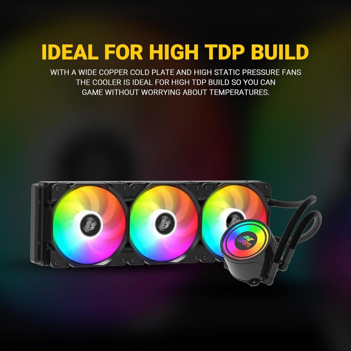 Ant Esports ICE-360 360mm RGB AIO CPU Liquid Cooler - Intel & AMD Support - Image 3