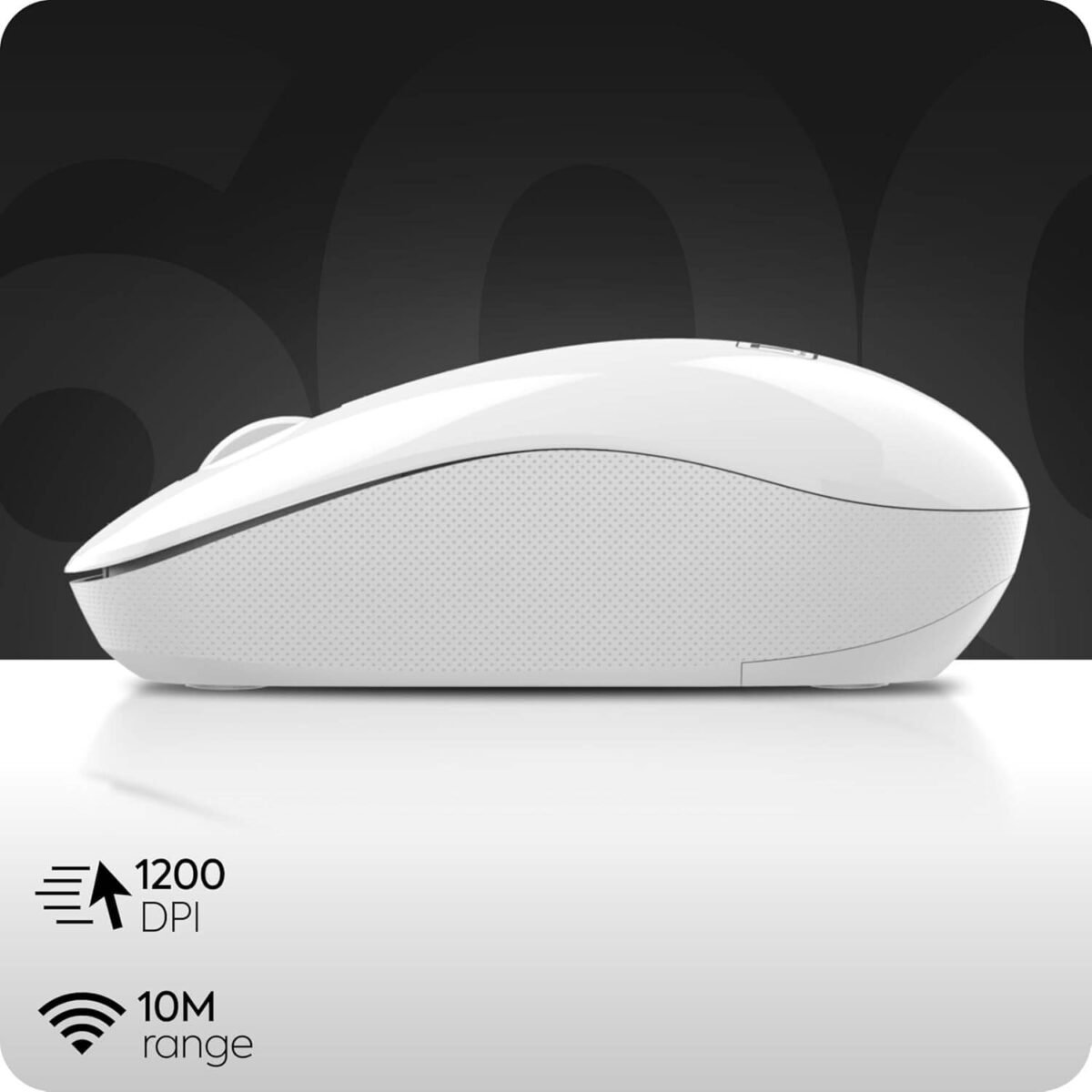 TAG WM600 Wireless Mouse 1200 DPI 2.4GHz USB Nano Receiver (White) - Image 5