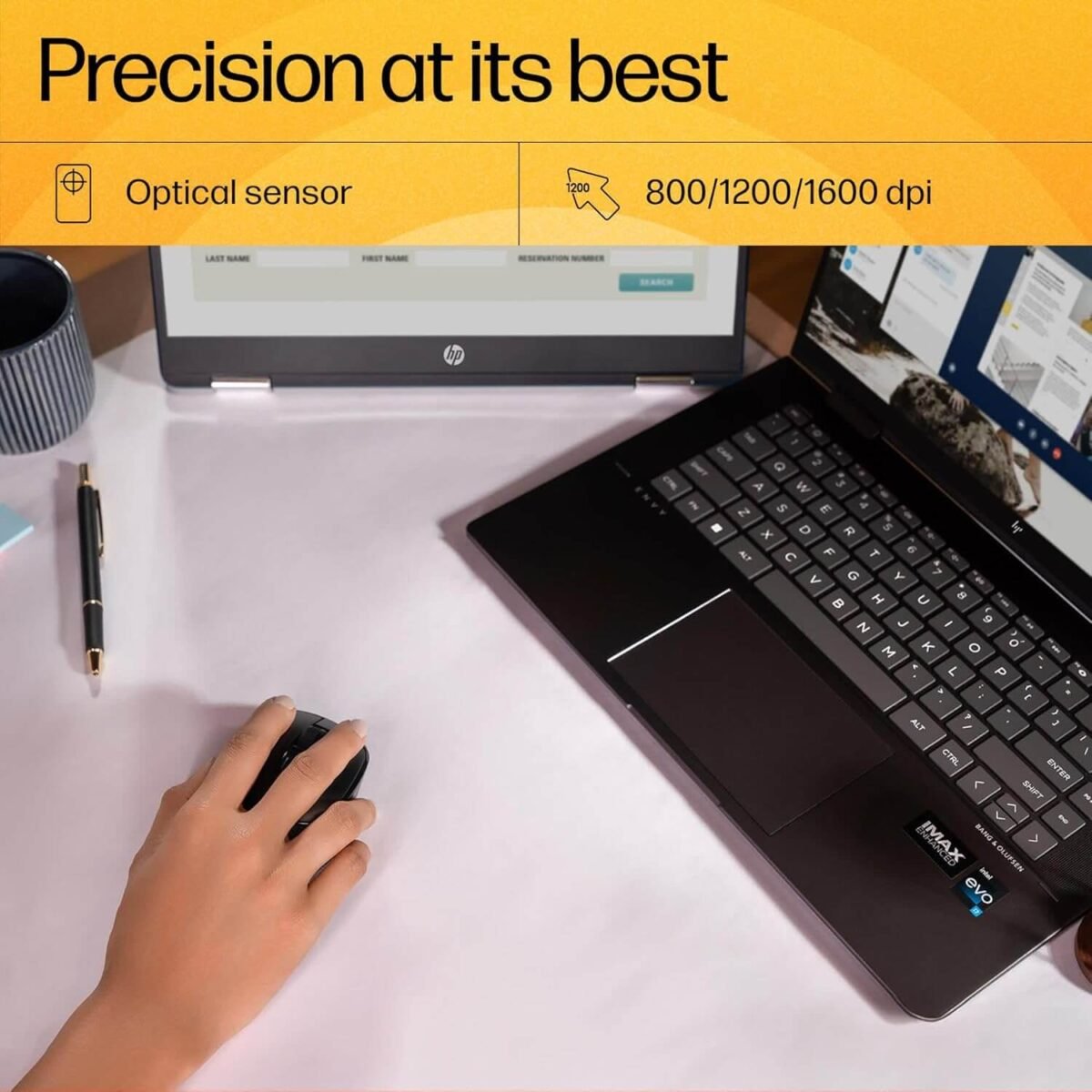 HP M120 Wireless Mouse 1600 DPI with 6 Buttons – Black - Image 3