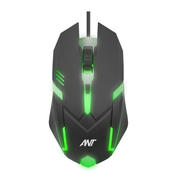Ant GM46 Wired Optical Gaming Mouse Black – 2400 DPI RGB USB Gaming Mouse for PC & Laptop